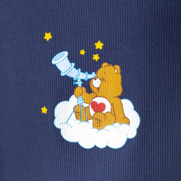 Care Bears Women’s Tank Top Blue Kidcore Y2K Grunge Ribbed Contrast Trim Size XL - Picture 3 of 4